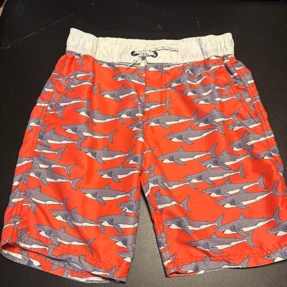 Boden Swim Trunks Boys 113-14Y Sharks Boardshorts Shorts Pool Beach Vacation - Picture 1 of 7